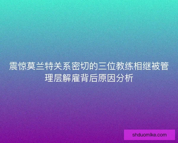 震惊莫兰特关系密切的三位教练相继被管理层解雇背后原因分析